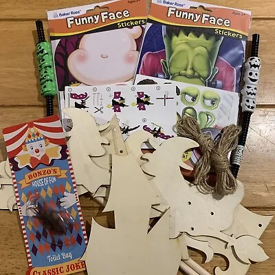 Halloween Gift/ Party Bundle - Craft Stickers Straws Joke Decorations • £6