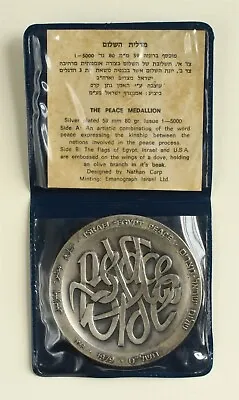 1979 Israel-Egypt Peace Dove Silver Plated Medal In Original Case With Info Card • £66.46