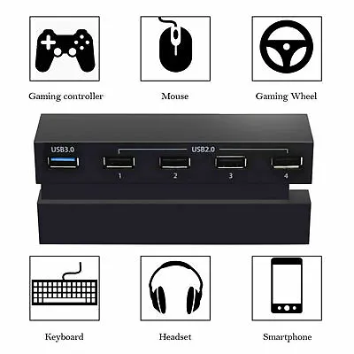 $12.60 • Buy 5-Ports USB Hubs High Speed Charger Splitter Expansion Adapter For PS4 Console