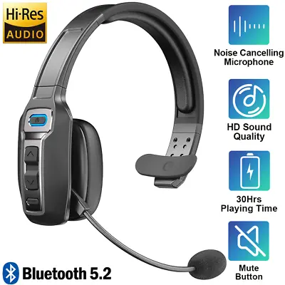 Trucker Bluetooth 5.0 Wireless Headset With Noise Cancelling Mic For Phones PC • $34.99