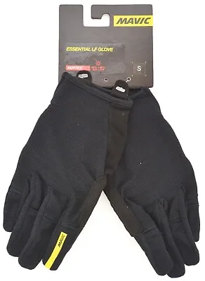 Mavic Essential Long Finger Gloves Men SMALL Black GEL Road Bike Mountain Gravel • $29.95