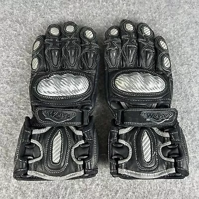 Weise Motocycle Gloves Mens Small S Black Leather Armoured Biker Fleece Lined 8 • $18.60