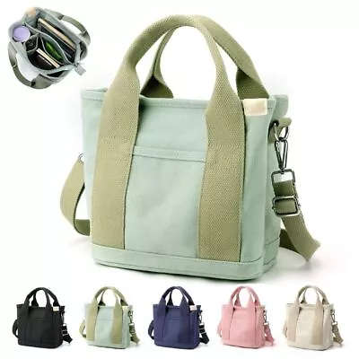Women Canvas Tote Bag Large Capacity Handbags & Shoulder Bags Zip Crossbody Bag • £10.25