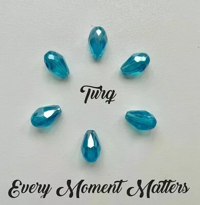 £2.59 • Buy 30 X AB CRYSTAL GLASS FACETED TEAR DROP PEAR SHAPE 7mmx5mm Beads Various Colours