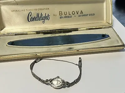 $250 • Buy Candlelight By Bulova 14k Gold Ladies Diamond 23 Jewels  Watch