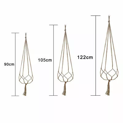 Macrame Jute Plant Hanger Flower Pot Holder Wall Art Garden Hanging Rope • £3.65