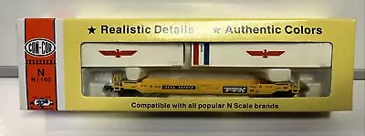 Con-Cor N Scale TT Trailer Train 125 Ton Gunderson Car With Containers #427012 • $19.99