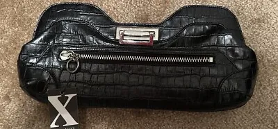 Maxx New York Embossed Black Crocodile Leather Clutch Handbag New With Tags • $12