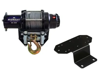 Viper 50 Ft Midnight Winch 3000 Lb Steel With Mount For Yamaha Rhino 700 2008-13 • $179.98