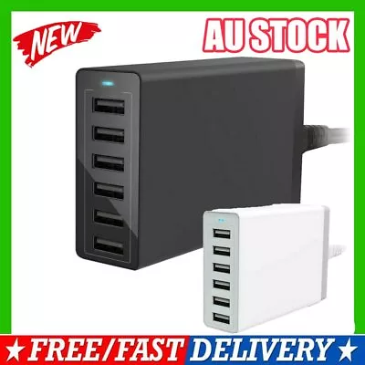 Multi 6-Port USB Charger 10A 30W Rapid Charging Station Desktop Travel Hubs FZ • $17.69