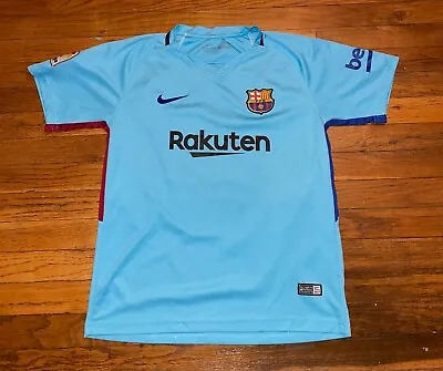 FC Barcelona Lionel Messi Nike 2017 Away Soccer Jersey Size Youth M • $40