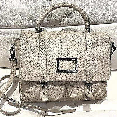 MARC JACOBS Snake Stamped Werdie Top Handle Messenger Satchel Cow Leather • $73.14