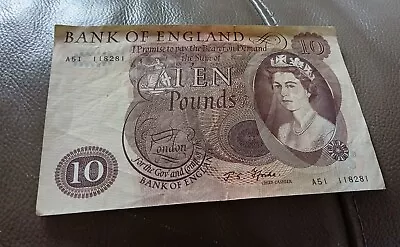 Old English £10 Pound Note In Fair Condition  • £15