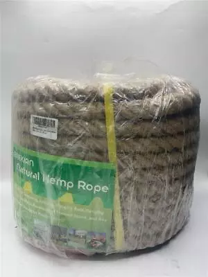 EMEKIAN Natural Jute Manila Rope Twisted 4 Strand Fiber Hemp Rope (1  X 98ft) • $53.20