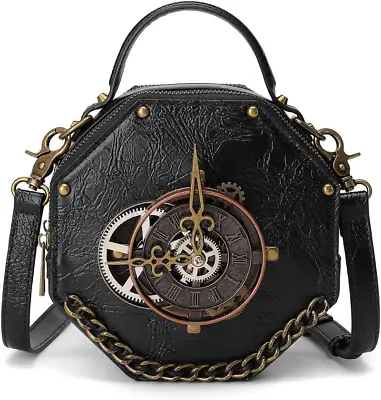 Steampunk Leather Messenger Bag Satchel For Women - Gothic Costume Accessory • $60.99