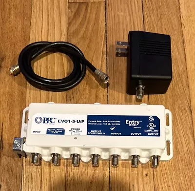 PPC Evolution EVO1-5-U/P RF Powered 5-Port CATV Signal Amplifier Splitter W/AC • $14.75