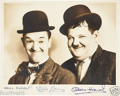 STAN LAUREL & OLIVER HARDY Signed Photograph - Comedy Film Star Actors Preprint • £5