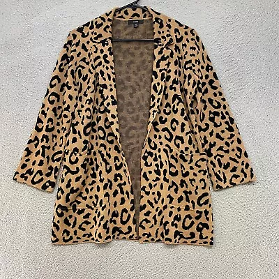 J. Crew Cardigan Womens XS Merino Wool Blazer Sweater Sophie Open Front Leopard • $35.05