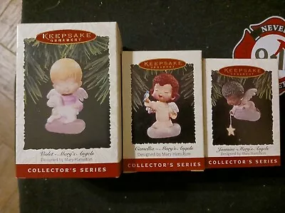 Lot Of 3 Vintage Hallmark Keepsake Ornaments Mary's Angels Jasmine Camellia Viol • $39.99