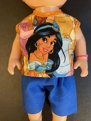 12  13  Inch Doll Clothes Baby Alive Disney Princess Jasmine Top & Shorts • $6.25