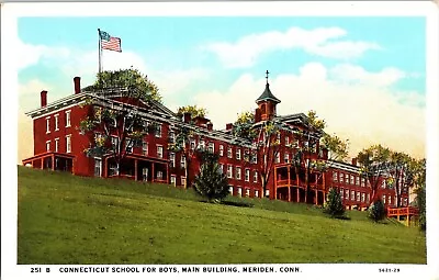 Connecticut School Boys Main Building Meriden Connecticut DB Postcard Unposted • $2.75