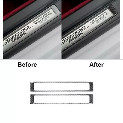 2Pcs Carbon Fiber Interior Door Sill Accent Cover Trim For 2000-2009 Honda S2000 • $14.61