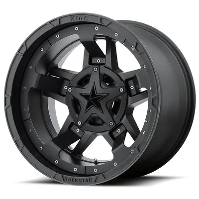 17 Inch All Black  Wheels XD Series XD827 Rockstar III Chevy GMC 6x120 6x5.5 Lug • $1156