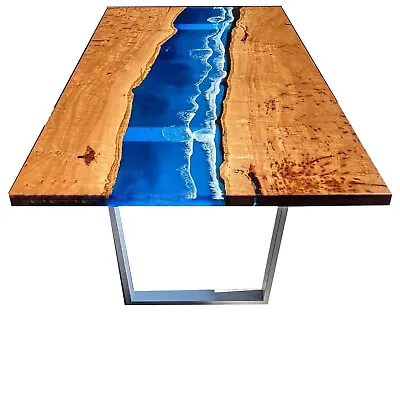 Ocean Beach Coffee Table Epoxy Resin Handmade Acacia Wood Countertops Decors • $1128.10