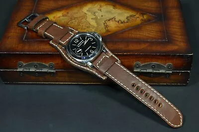 Ma Watch Strap 26 24 22 Mm Calf Leather Fits Panerai Handmade Bund Band Softo • $95.20