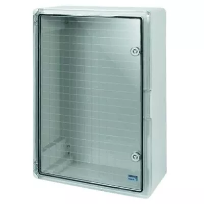 Plastic Weatherproof IP65 Lockable ABS Enclosure Transparent Door C/w Metal Pate • £76.90