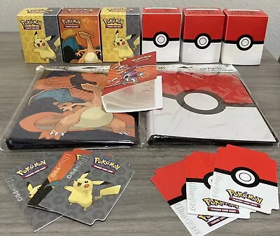 Pokemon Card Storage 4 Pocket Portfolios - 1 Pocket Mini Binder - 6 Card Boxes • $37.99