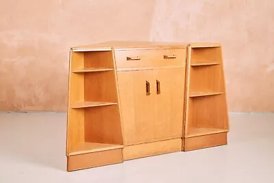 Vintage Mid Century G Plan Brandon Oak Corner Cabinet / Bookshelf MCM 1950s • £650