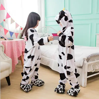 Kids Rainbow Unicorn Kigurumi Animal Cosplay Costume Onesie19 Pajamas Sleepwear • £14.69