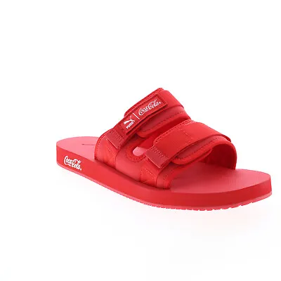 $100.09 • Buy Puma Wilo Coca Cola 38704201 Mens Red Canvas Slip On Slides Sandals Shoes 11