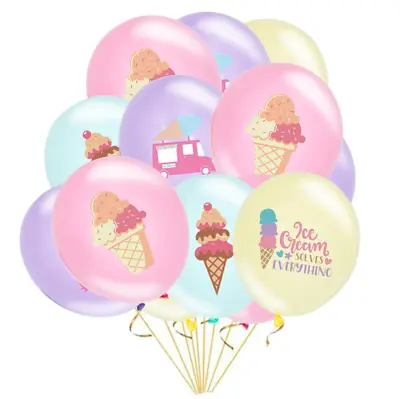 20 12” Beautiful Ice Cream Latex Balloon Sweets Birthday Party Event Decoration • £4.28