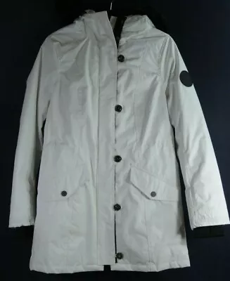 NEW UGG Adirondack Real Fur Trimmed Hooded Coat In White - Size S #C652 • $127.99