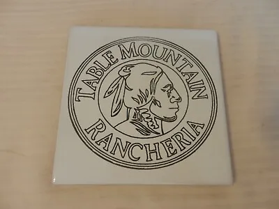 Table Mountain Rancheria  Ceramic Tile Trivet Black & White Southwestern • $22.50