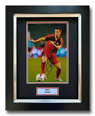 Eden Hazard Hand Signed Framed Photo Display - Belgium - Autograph. • £99.99