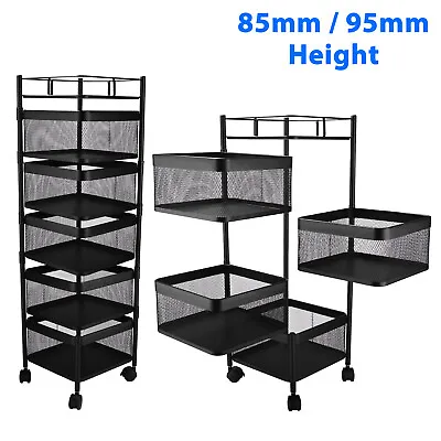 4/5 Tier Kitchen Trolley Storage Vegetable Rotating Basket Rack Organiser Holder • $59.84