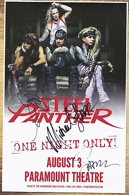 Steel Panther Autographed Gig Poster Satchel Lexxi Foxx Michael Starr • $21