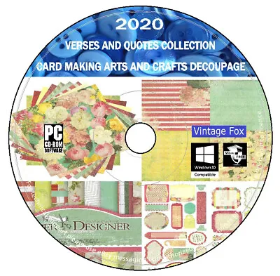 60 000 Verses & Quotes DVD For Card Making Arts Crafts + Decoupage + Bonus DVD + • £9.99