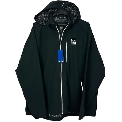 NEW HUK Men's XL Pursuit Waterproof Rain Lightweight 4-Season Jacket Full Zip • $79