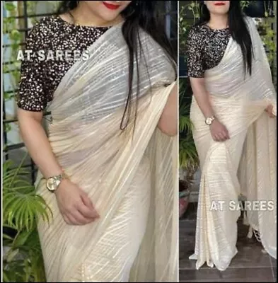 $35 • Buy Georgette Saree With Blouse Fabric Unstitched