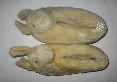 Fuzzy Bunny Rabbit Slippers Adult Size Small 5-6 Dondi Taiwan • $9.99