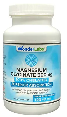 Wonder Laboratories Magnesium Glycinate 500mg 100% Chelated For Max Absorption • $9.99