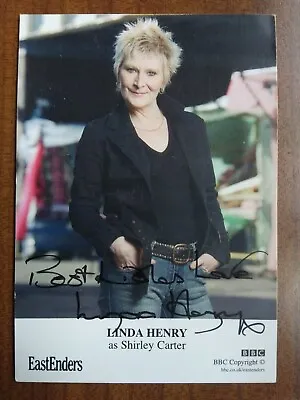 LINDA HENRY *Shirley Carter* EASTENDERS HAND SIGNED AUTOGRAPH CAST PHOTO CARD • £9.99