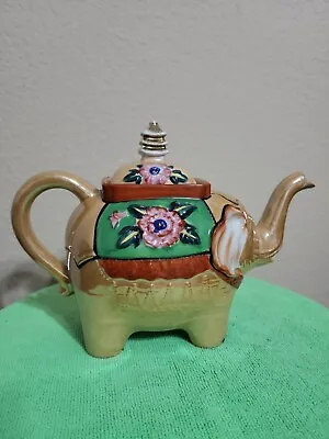 Vintage Elephant Hand Painted Luster Ware Teapot Made In Japan • $25