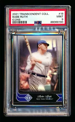 2021 Topps Transcendent #19 Babe Ruth Rare Yankees Sp #87/95 Psa 9 Pop 1 Highest • $3.25