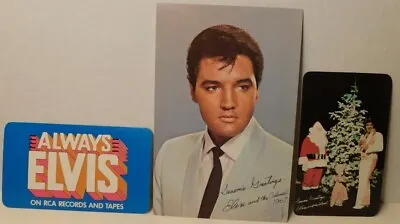 $20 • Buy Elvis Presley Christmas Photo Card Lot - 2 Pieces Plus 1 Bonus Card!