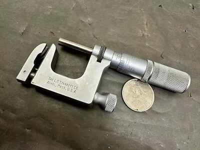 VINTAGE LS STARRETT 0-1 220 MUL-T-ANVIL ANVIL MICROMETER No Reserve! • $18.55